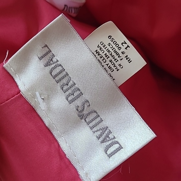 David's Bridal Watermelon Strapless Dress with pockets  Size 12 - Picture 5 of 5